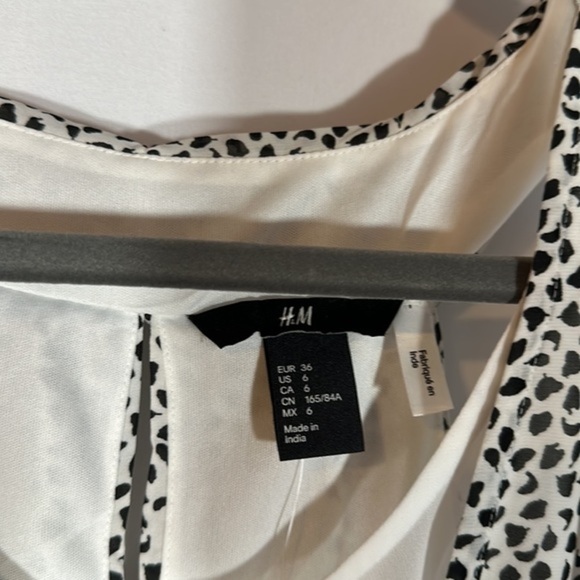 H&M Black & White Speckled Mini Chiffon Dress NWT - Picture 5 of 9